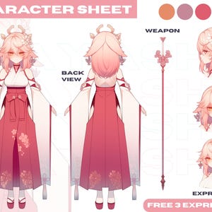 Referentieblad karakter, Aangepast referentieblad, Harig referentieblad, Vtuber-referentieblad, OC-ontwerp, Vtuber-model, 3D-model, VRchat