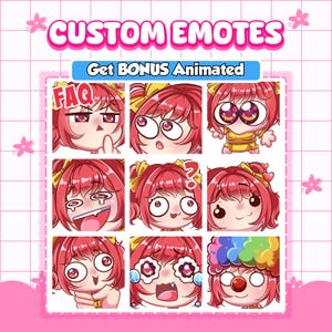 CUSTOM TWITCH EMOTES, animated emote, Vtuber emotes, Kick Emotes, Discord, Facebook, twitch emote for streamer, Chibi twitch Emotes, Youtube
