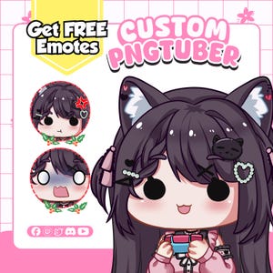 Custom Chibi PNGTuber, Pngtuber Commission, Streaming Avatar Commission, Catgirl PNGtuber, Neko PNGTuber, PNGtuber Model, Premade PNGTuber