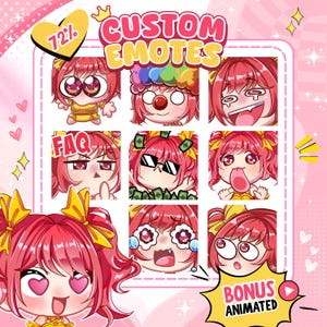 CUSTOM TWITCH EMOTES, animated emote, Vtuber emotes, Chibi Emotes, Cute Emotes, Kick Emotes, Discord, Facebook, twitch emote for streamer