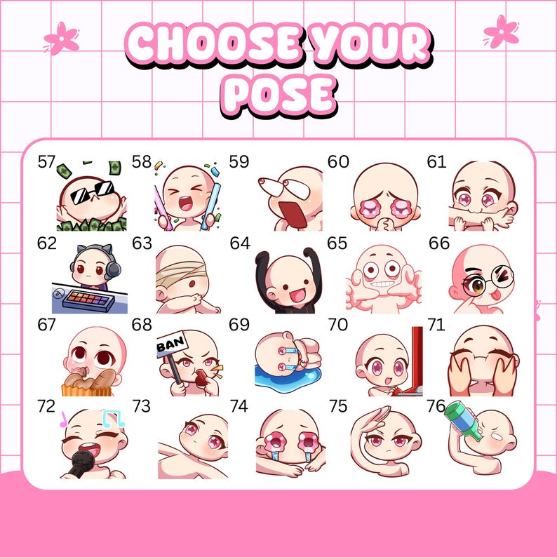 CUSOM TWITCH EMOTES, Telegram Sticker, Chibi Emotes, Twitch Emotes, Emote for streamer Twitch, Facebook, Discord, Chibi Emotes, Cute Emotes, Animal Emotes, Emotes commission, Custom Chibi, Chibi character, Custom emotes, Twitch, Cute Emotes, Kick Emotes, ych emotes, Vtuber Emotes, Twitch emotes pack, animated emotes, vtuber emotes, stream emotes, anime emotes, discord, emotes, Chibi character, chibi panel, Personalized twitch, Twitch overlay, Twitch, panel twitch, personalised gift, gift for him