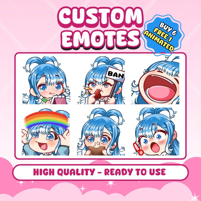 CUSOM TWITCH EMOTES, Telegram Sticker, Chibi Emotes, Twitch Emotes, Emote for streamer Twitch, Facebook, Discord, Chibi Emotes, Cute Emotes, Animal Emotes, Emotes commission, Custom Chibi, Chibi character, Custom emotes, Twitch, Cute Emotes, Kick Emotes, ych emotes, Vtuber Emotes, Twitch emotes pack, animated emotes, vtuber emotes, stream emotes, anime emotes, discord, emotes, Chibi character, chibi panel, Personalized twitch, Twitch overlay, Twitch, panel twitch, personalised gift, gift for him