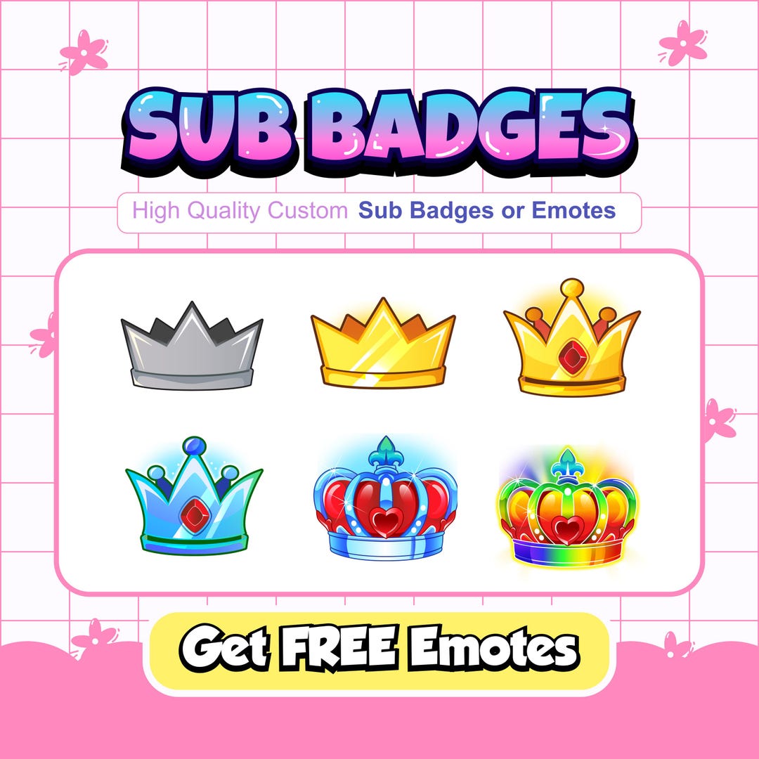 Custom Twitch Sub Badges, Personalized Channel Emotes - Etsy