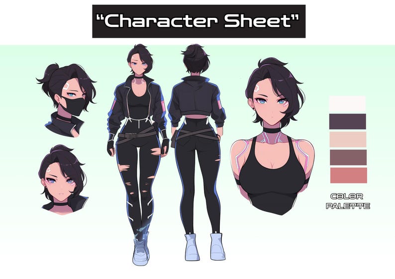 Custom Reference Sheet: Furry, Vtuber, OC Design, Character Sheet ...