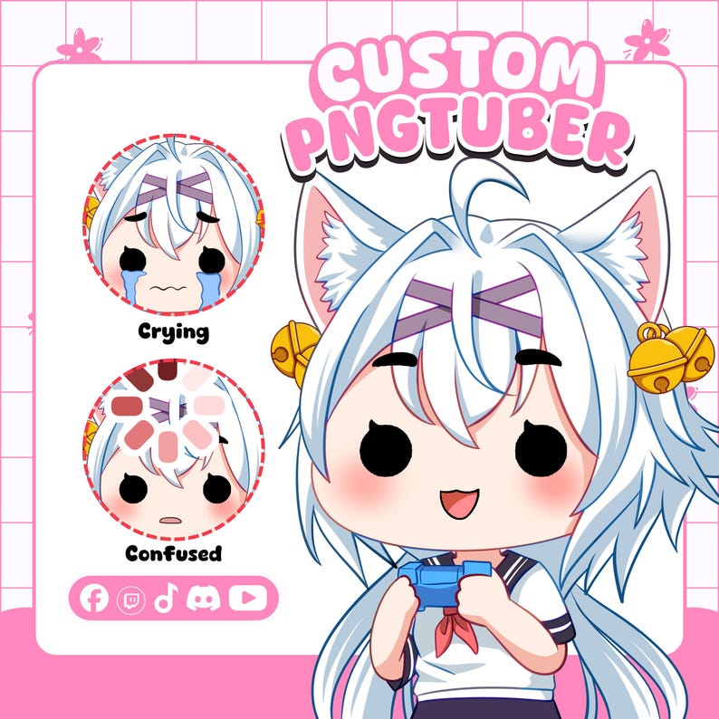 Custom Chibi PNGTuber, Pngtuber Commission, Streaming Avatar Commission, Custom PNGtuber, Chibi PNGTuber Avatar, PNGtuber Model, Gift, Youtube, Discord, twitch, Live2d Model, Custom Pngtuber model, Chibi Pngtuber, Vtuber commission, Custom Vtuber model, Custom live2d model, Avatar Model, Pngtuber Commission, Personalised avatar, Chibi commission, Pngtuber chibi, TikTok, Kick