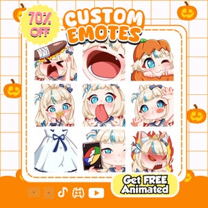 EMOTES TWITCH PERSONNALISÉES : animées ou statiques, style Chibi