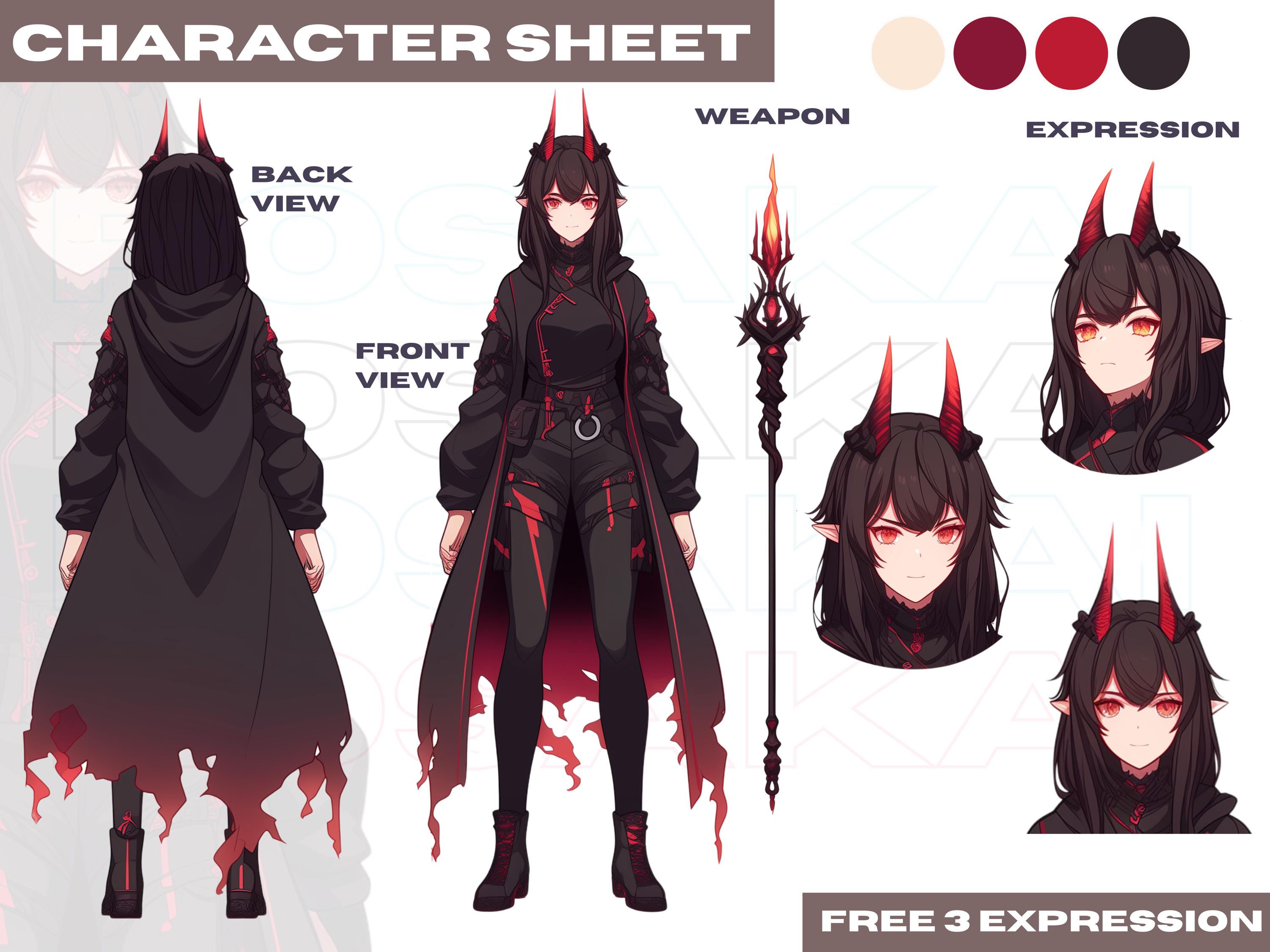 CHARACTER SHEET, Reference Sheet, OC Design, Vtuber Reference Sheet, Furry Reference Sheet, Vtuber Model, 3D model, VRchat, Anime Design