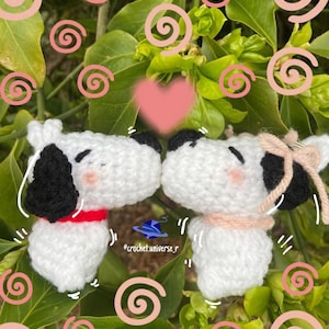 Snoopy, Fifi, amigurumi, llaveros magnéticos, románticos , llaveros snoopy, crochet, llaveros para pareja, beso, artsanal, personalizado.