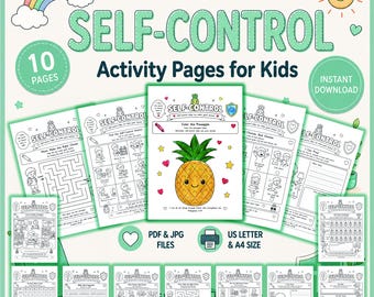 以下が含まれることがあります： Fruit of the Spirit Self-Control Activity Pages for Kidsというタイトルのデジタルアクティビティセット。PDFおよびJPG形式の印刷可能な10ページで構成されています。迷路、パイナップルの塗り絵、書き込み式の練習問題が含まれています。