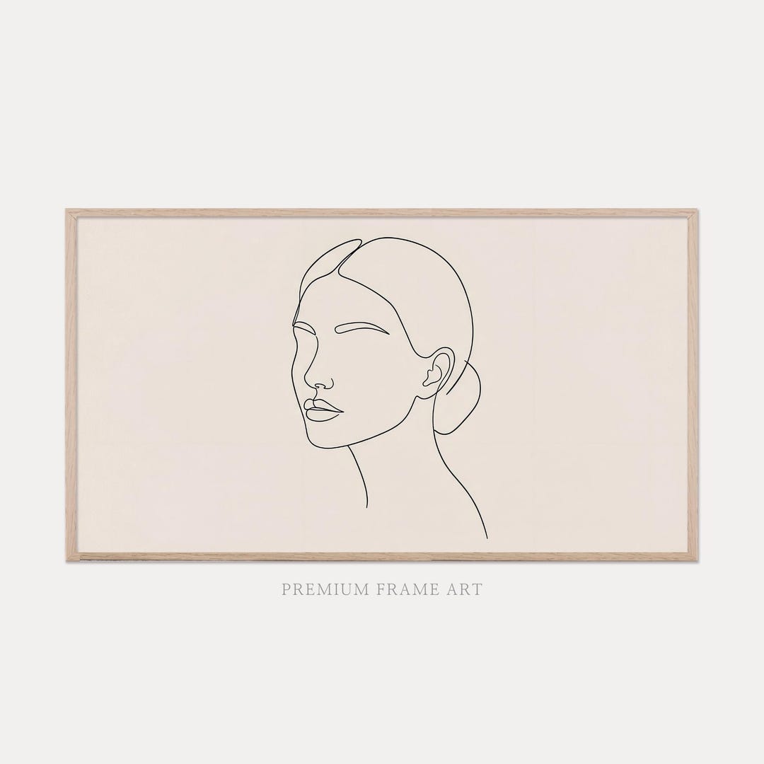 Minimalist Woman Line Art Samsung Frame TV Art, Boho Female Portrait ...