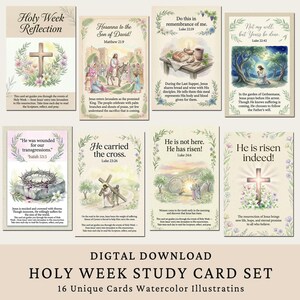 Holy Week Scripture Cards, Christian Devotional Reflection (Digital Download)