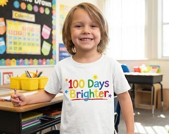 100 jours plus lumineux PNG SVG. Chemise 100e jour d'école. Cadeau étudiant enseignant.