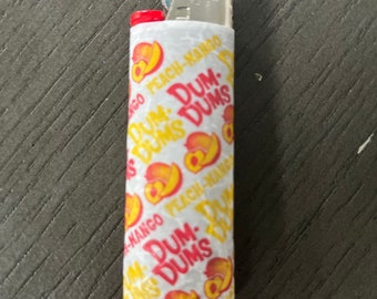 Dum Dum Candy Wrapper Lighter - Peach - Mango Wrapper - Bic Lighter