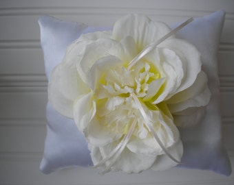 Cream with Green Rose Ring Bearer Pillow - Wedding Pillow - Wedding Decoration