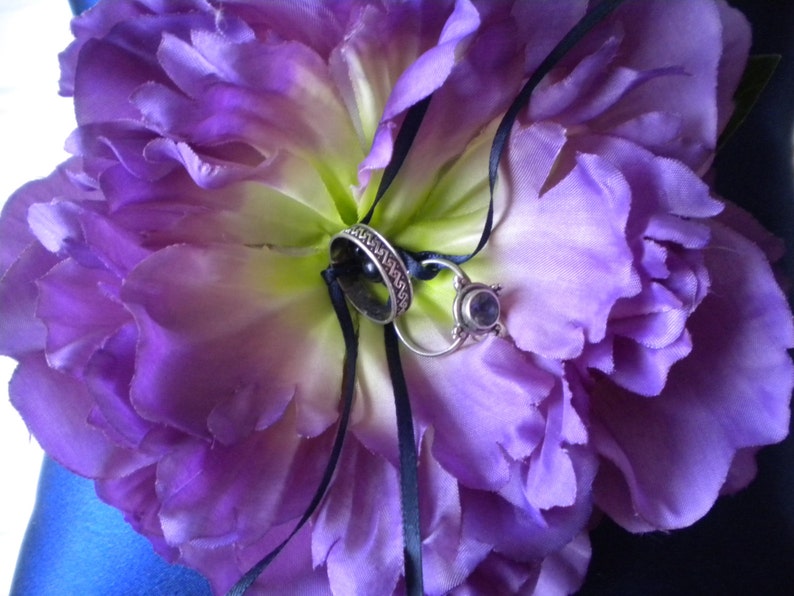 Bright Purple Peony Ring Bearer Pillow Wedding wedding ring rustic wedding bridal gift formal wedding ring bearer engagement image 4