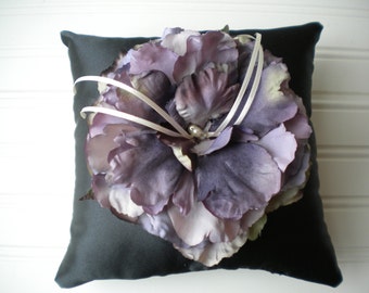 Purple Peony Ring Bearer Pillow - Wedding - wedding ring - rustic wedding - bridal gift - formal wedding - ring bearer - engagement