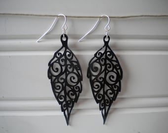 Pendientes de hojas en espiral - Pendientes - Pendientes de plástico - Pendientes de boutique - Pendientes ligeros - Halloween