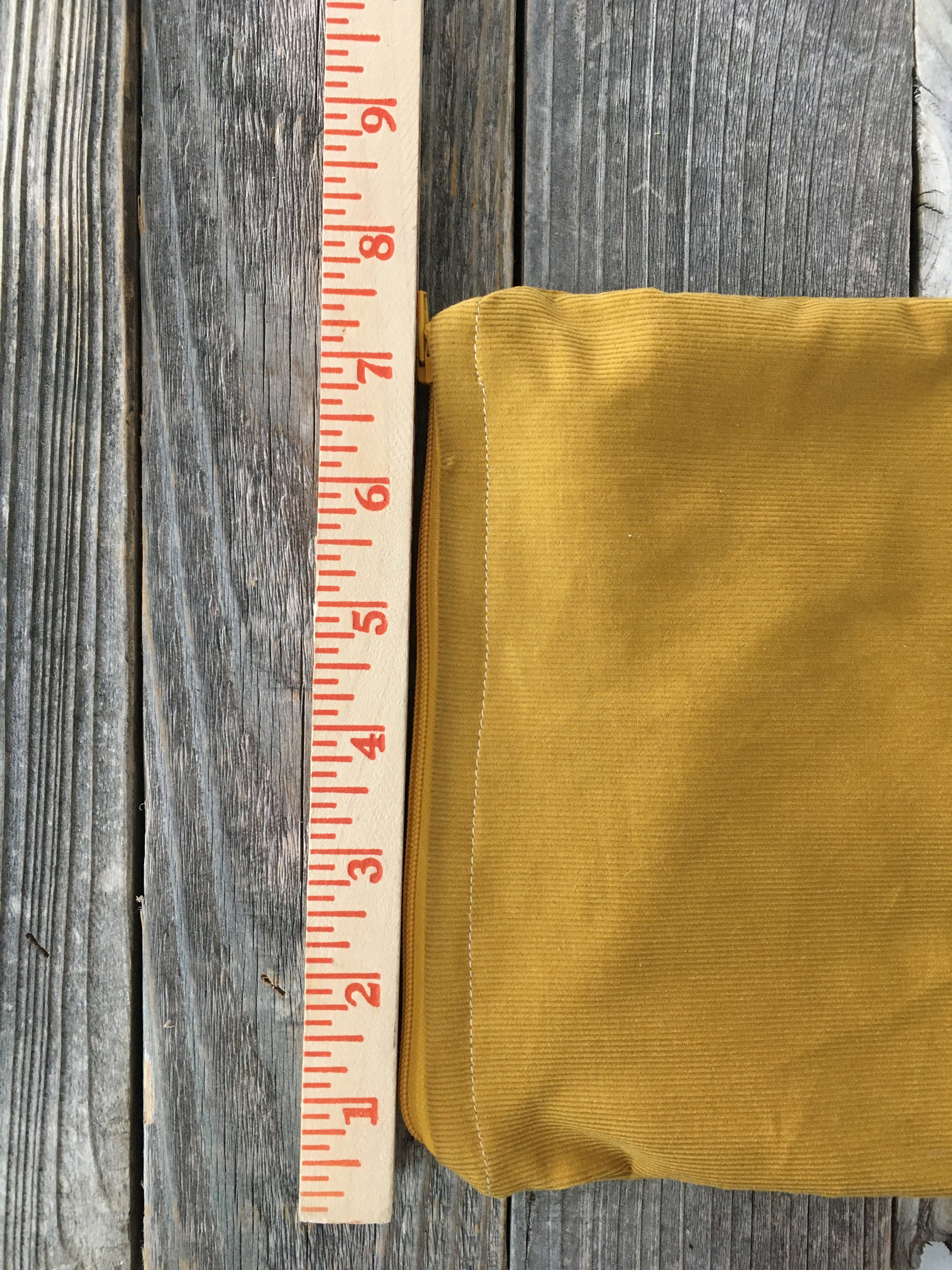 Corduroy Zipper Pouch Mustard Yellow zipper pull tassel Etsy