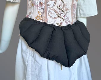 Late 1700s Rump, French Revolution Fashion Silhouette Padding for Womens Historical Clothing like Robe à l’anglaise & En Fourreau, 1780-1800