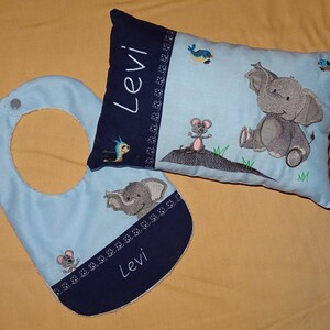 Embroidery file - Pillow and bib SET ITH - Elephant with mouse machine embroidery design embroidery pattern