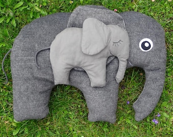 E-book: Sewing an elephant cushion in 4 sizes with pattern and instructions (PDF) - cuddly cushion - only in German