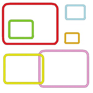 May include: A collection of colorful, rectangular frames in red, green, yellow, pink, blue, and orange. The frames vary in size and are arranged in a playful, overlapping design. The design is suitable for digital art or graphic design projects.