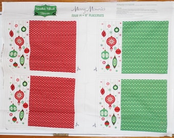 Merry Memories Santa's Stash Four Placemats Quilt Panel
