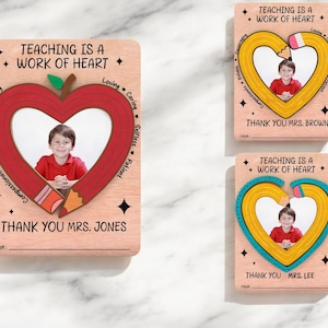 3 Designs Lehrer Wertschätzung Fotorahmen Laser Cut SVG |  Bleistift Herz Geschenkkarte Vorlage Laser Cut Digitale Dateien für Glowforge, xTool