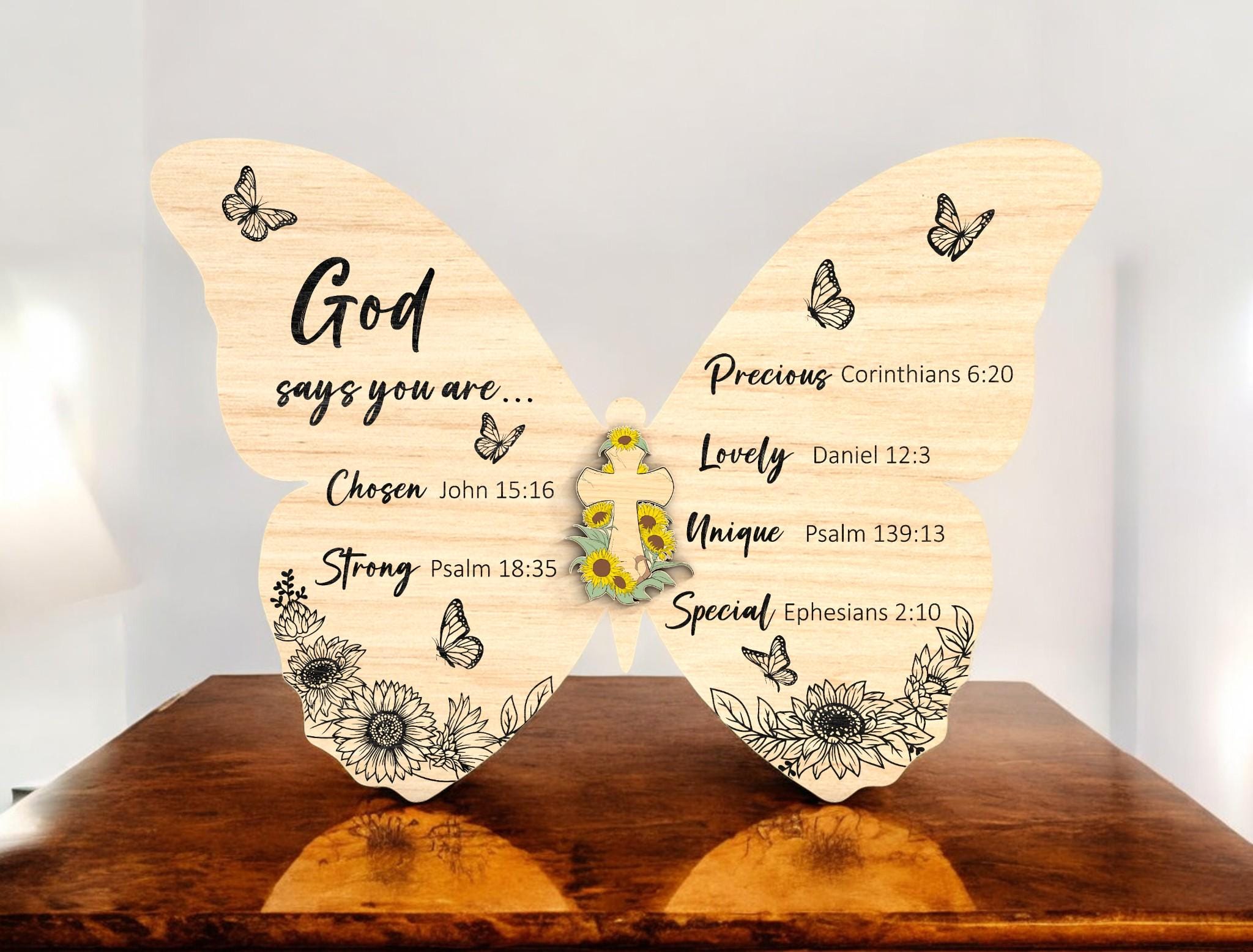 Christian Butterfly SVG Laser Cut File, God Says You Are SVG, Bible ...