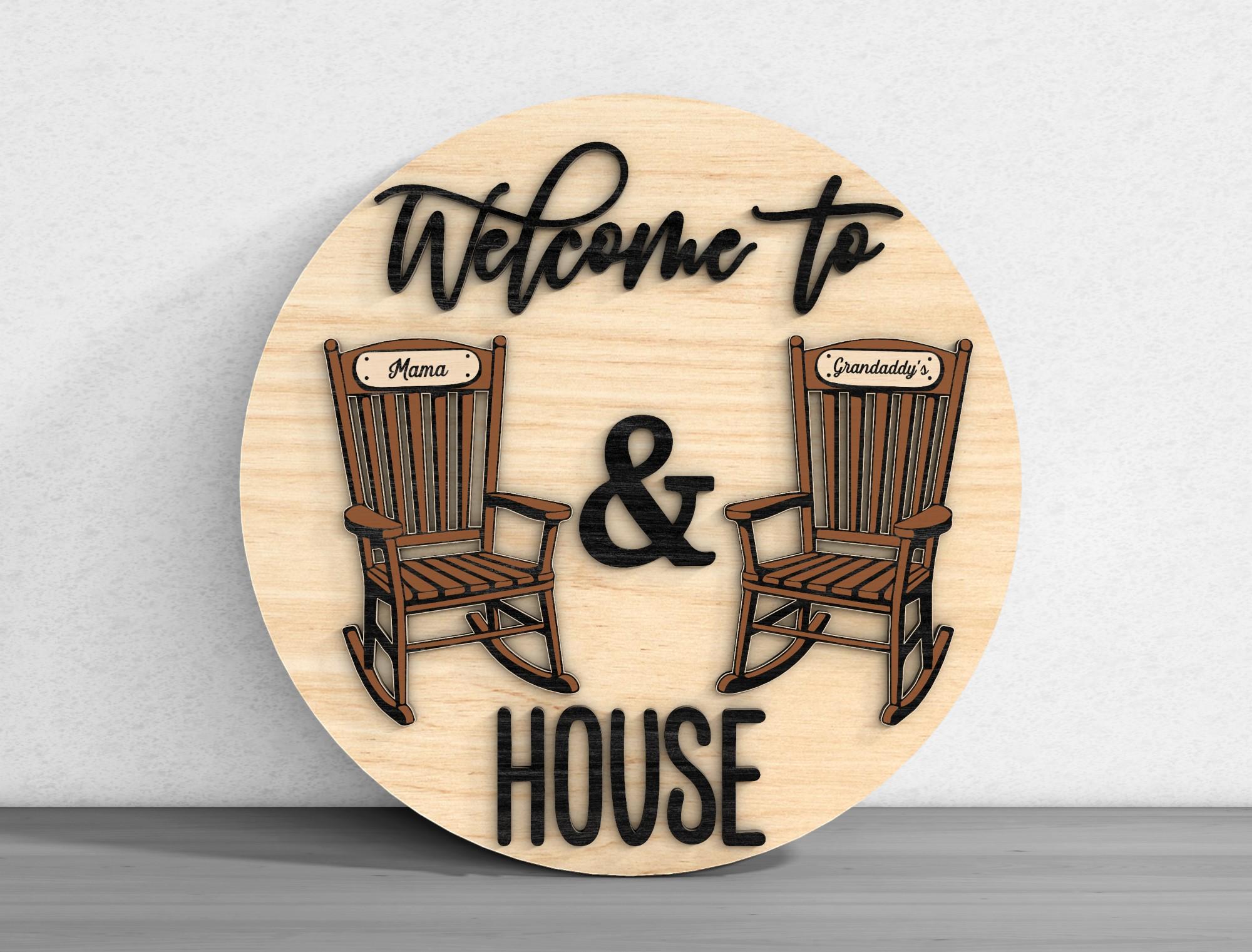 Mama and Grandaddy's House Sign SVG: Layered Rocking Chair