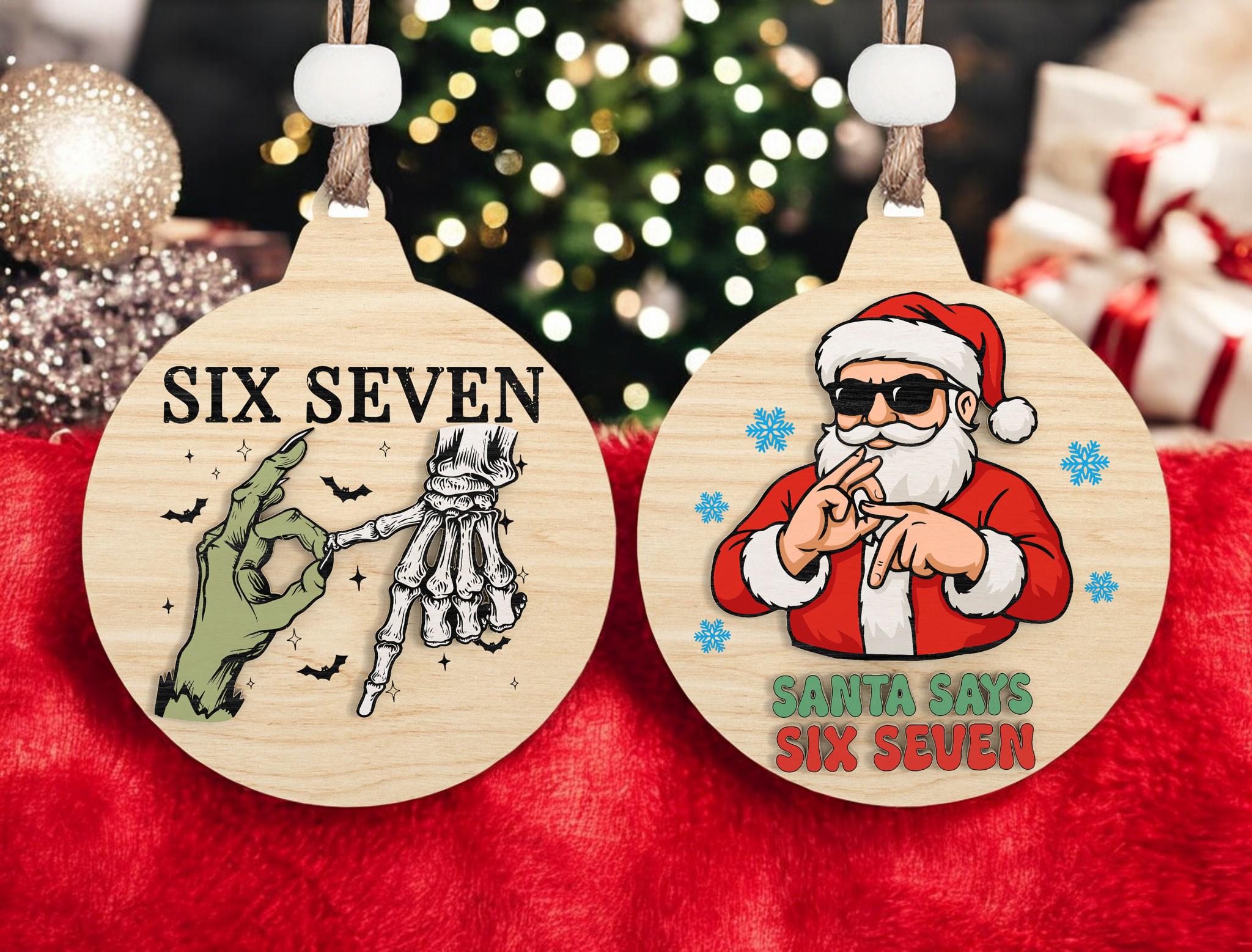 Santa and Skeleton Hand Ornament Laser Cut Digital Files SVG
