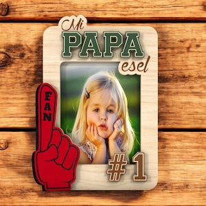 Marco de Fotos « Mi Papá es el #1 » - Archivo Digital SVG para Corte Láser Glowforge Cricut xTool, Diseño Día del Padre, Fan Finger Decoración