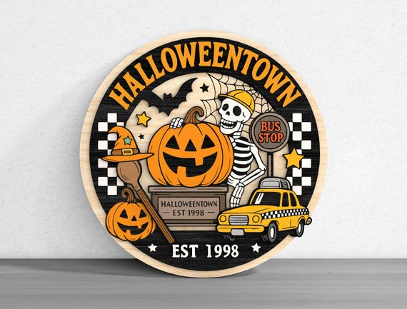 Halloweentown Welcome Sign Laser Cut Digital Files SVG – Halloween
