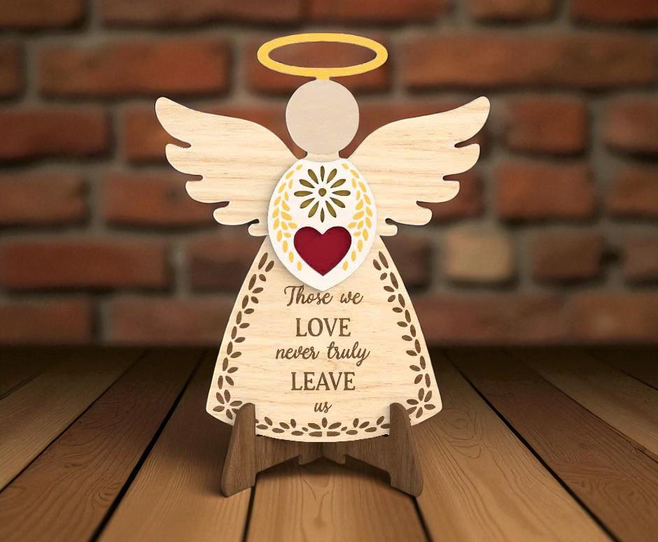 Those We Love Never Truly Leave Us Angel Memorial Stand Ornament Laser ...