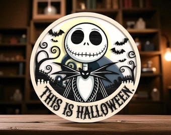 Cartello di benvenuto di Halloween - File digitali SVG - File digitale a strati per taglio laser con scheletro del re per cartello in legno di Halloween e decorazioni spettrali