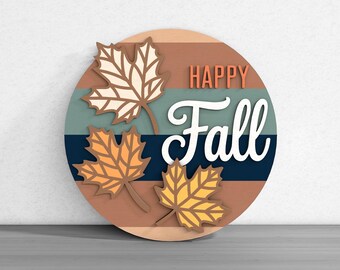 Happy Fall Maple Leaf Welcome Sign Laser Cut Digital SVG –  Autumn Home Decor, Thanksgiving Fall Sign Laser cut SVG
