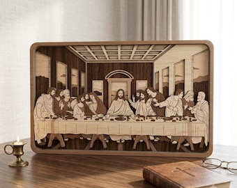 Multilayer The Last Supper SVG, Christian Wall Art Laser Cut File, Religious Wooden Decor, Glowforge xTool LightBurn
