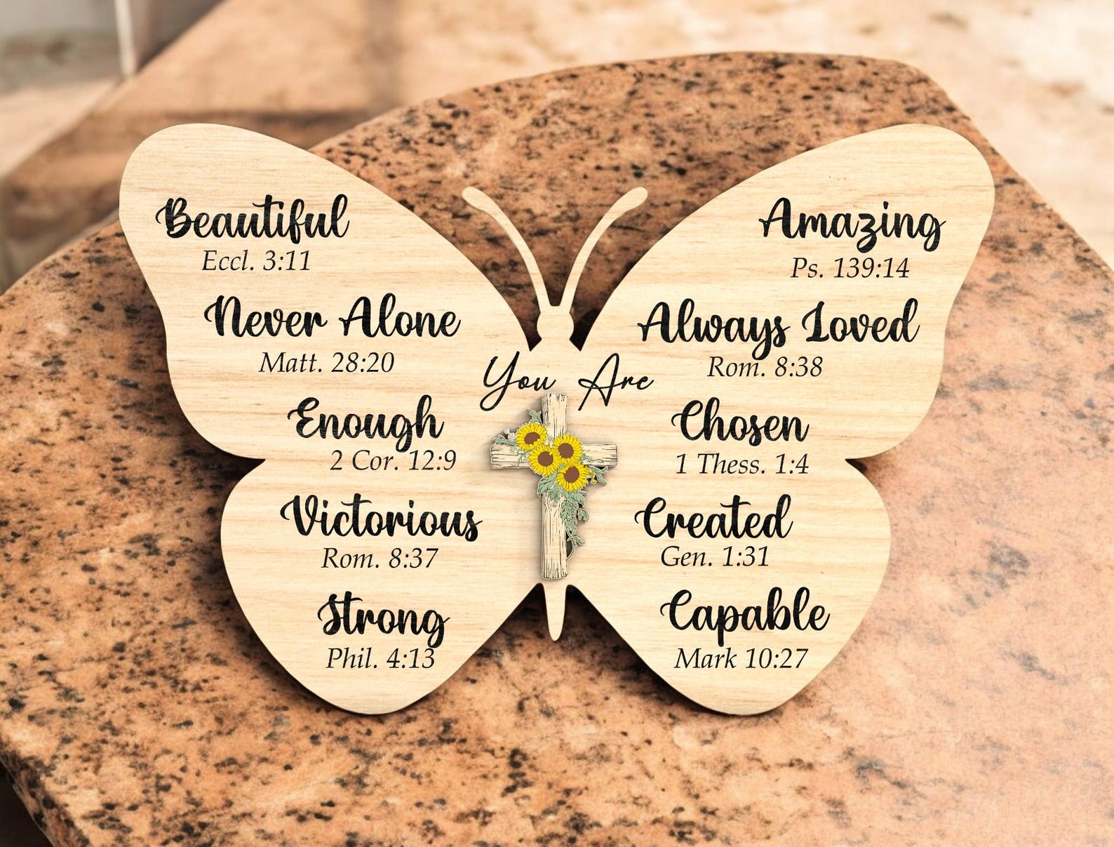 Christian Butterfly Wall Art SVG Laser Cut File, Bible Verse Decor, You ...