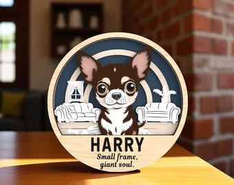 Chihuahua Dog Memorial Welcome Sign Laser Cut Digital Files SVG –  Small Frame, Giant Soul Tribute for Laser Engraving Projects