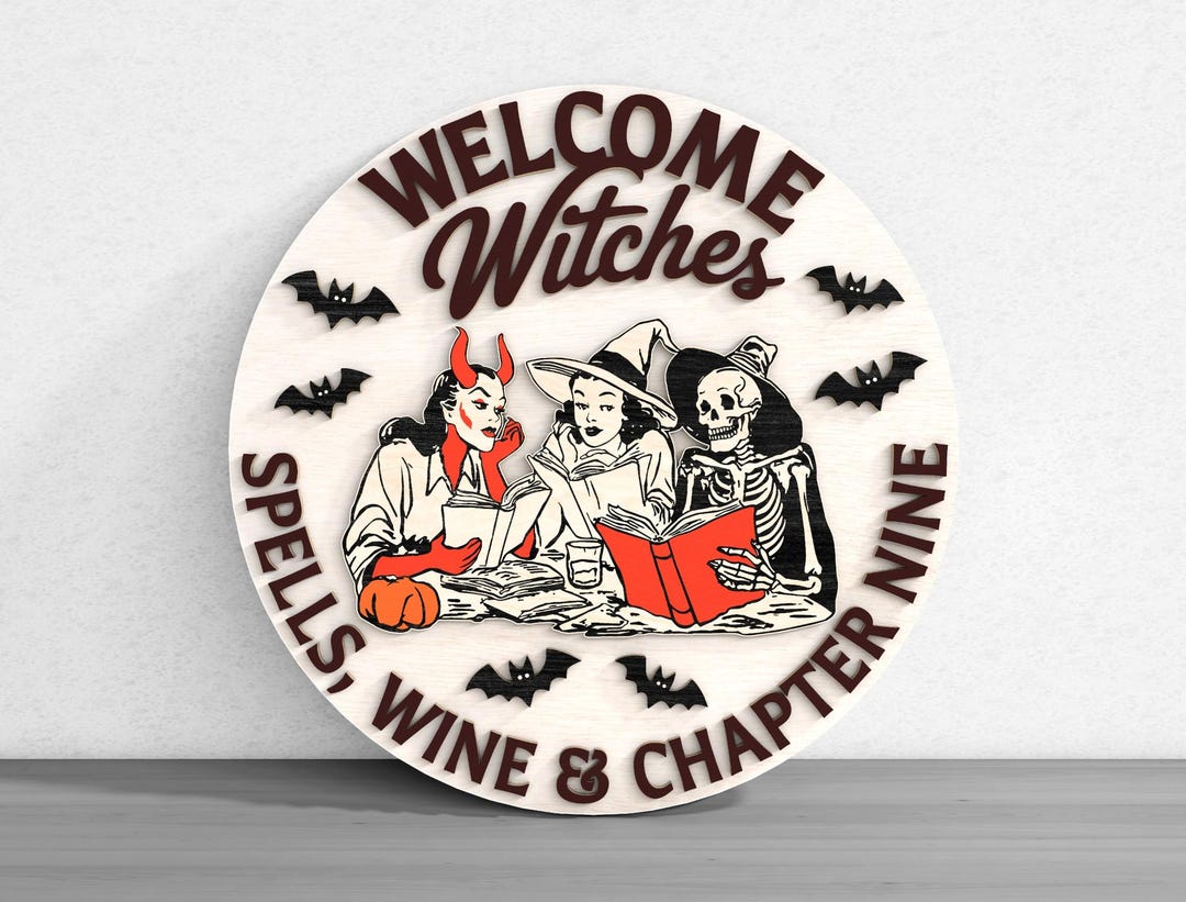 Witches Welcome Sign Laser Cut Digital Files SVG – Spooky Halloween ...