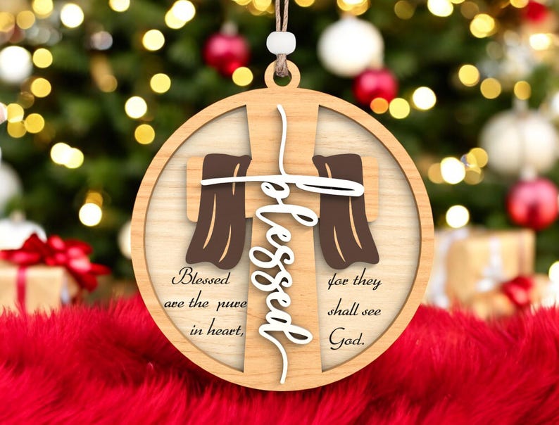 Blessed Cross Ornament Laser Cut Digital Files SVG – Christian Laser ...