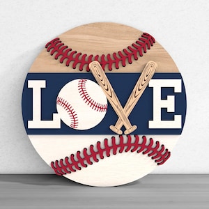 LOVE Baseball Welcome Sign Laser Cut Digital Files SVG – Sports Wall Decor for Baseball Families , Laser Cut File for Glowforge,