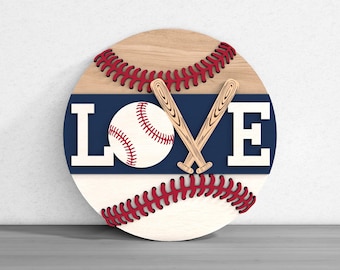 LOVE Baseball Welcome Sign Laser Cut Digital Files SVG – Sports Wall Decor for Baseball Families , Laser Cut File for Glowforge,