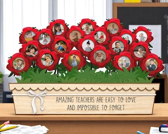 Photo Frame Best Teacher Flower Box Laser Cut BUNDLE SVG | Teacher Photo Gift | Digital Laser Cut File for Glowforge xTool