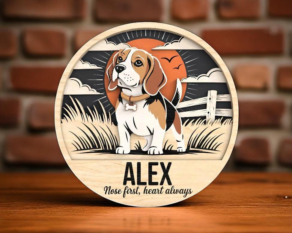 Beagle Dog Memorial Welcome Sign Laser Cut Digital Files SVG