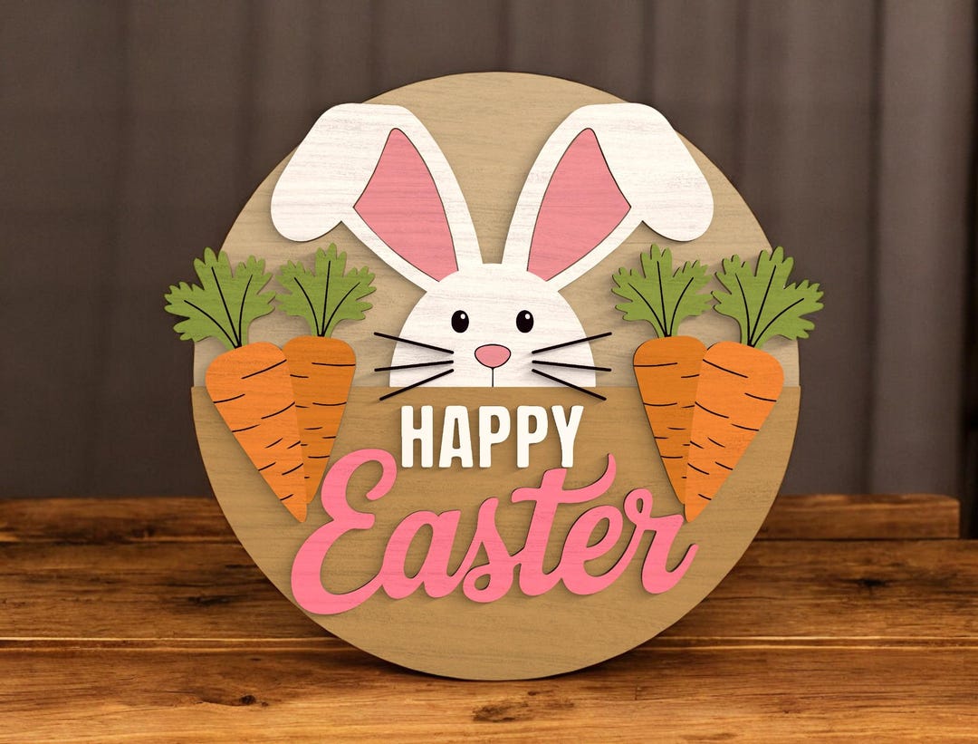 Happy Easter Bunny Welcome Sign Laser Cut Digital Files SVG –layered ...