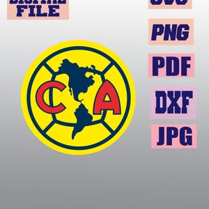 svg/png/dxf/jpg/pdf América crest Badge Futbol America logo, Soccer Mexico football vector cut file for Cricut .. download digital file