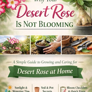 Por qué tu rosa del desierto no florece: una guía sencilla para cultivar y cuidar la rosa del desierto en casa + lista imprimible para el cuidado de la planta