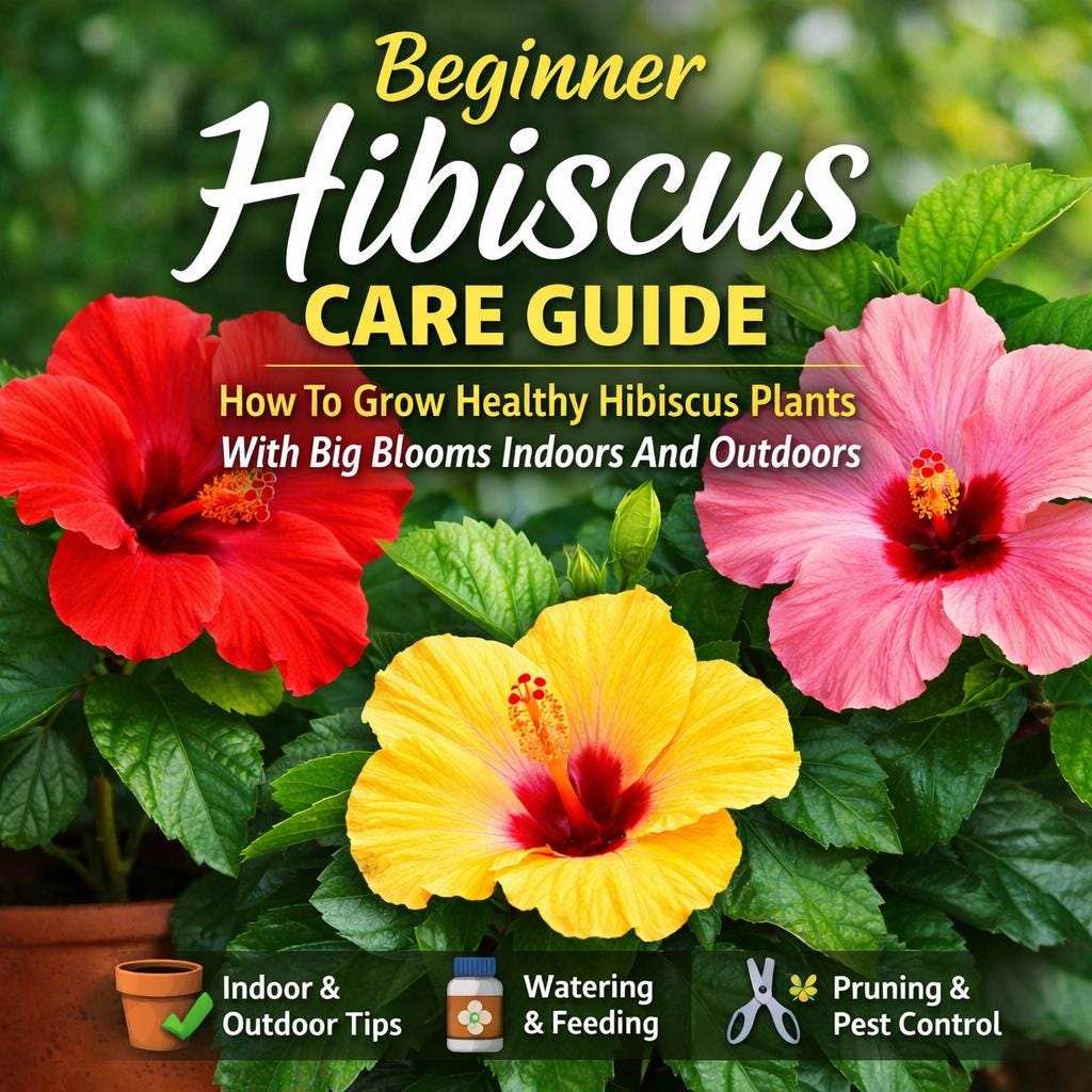 Beginner Hibiscus Care Guide  How to Grow Healthy Hibiscus Plants With Big  Blooms Indoors and Outdoors | Printable Plant Care Guide PDF - Etsy UK