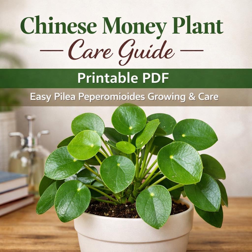Chinese Money Plant Care Guide Printable PDF | Easy Pilea Peperomioides  Growing & Care With Charts + Editable Checklist - Etsy Israel